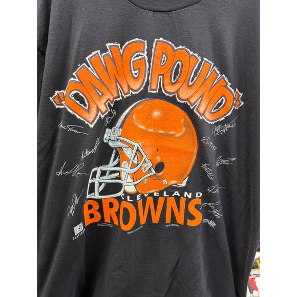 Vintage 1995 Cleveland Browns Dawg Pound TShirt XL Delta Single Stitch NFL Black - Picture 2 of 10